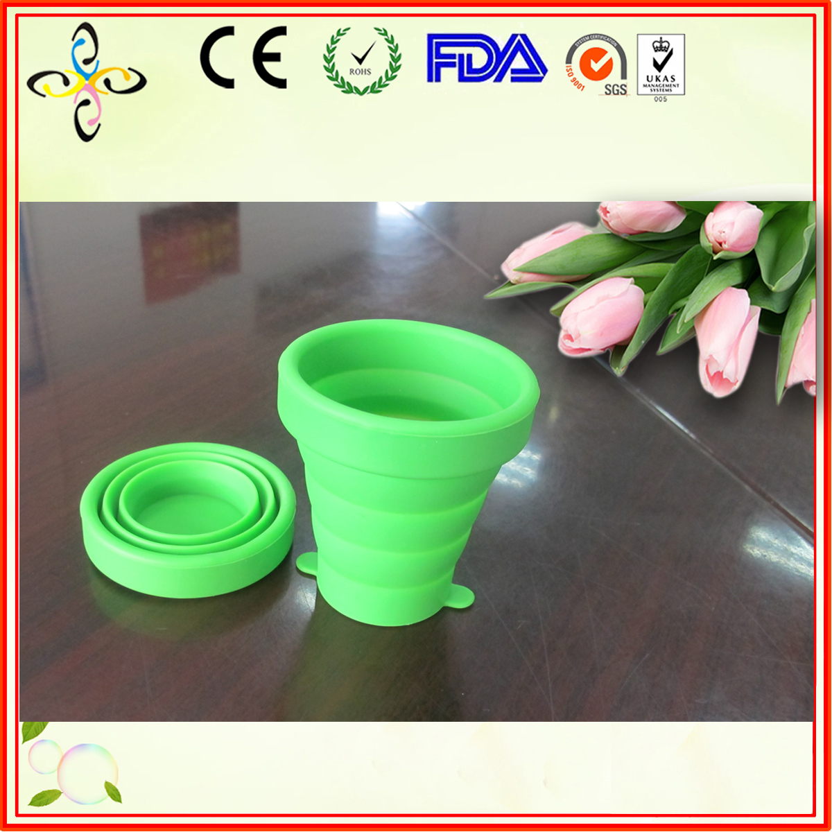 silicone folding cup outdoor travel folding cup 250ml portable silicone cup