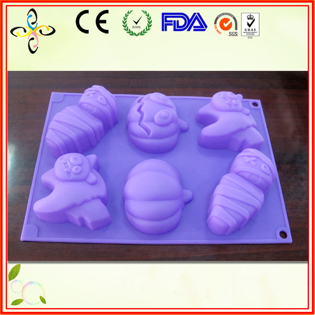 BPA-Free Baking Pan 6 Cavity/Hole Sphere Silicone Mold for Chocolate Cake Jelly Pudding Handmade Soap