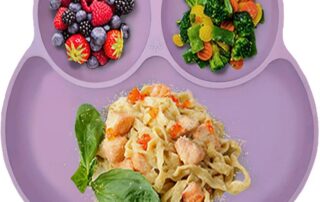 Silicone Plate Grip Dish Suction Plate Divided Plate Baby Toddler Plate BPA Free Microwave Dishwasher Safe