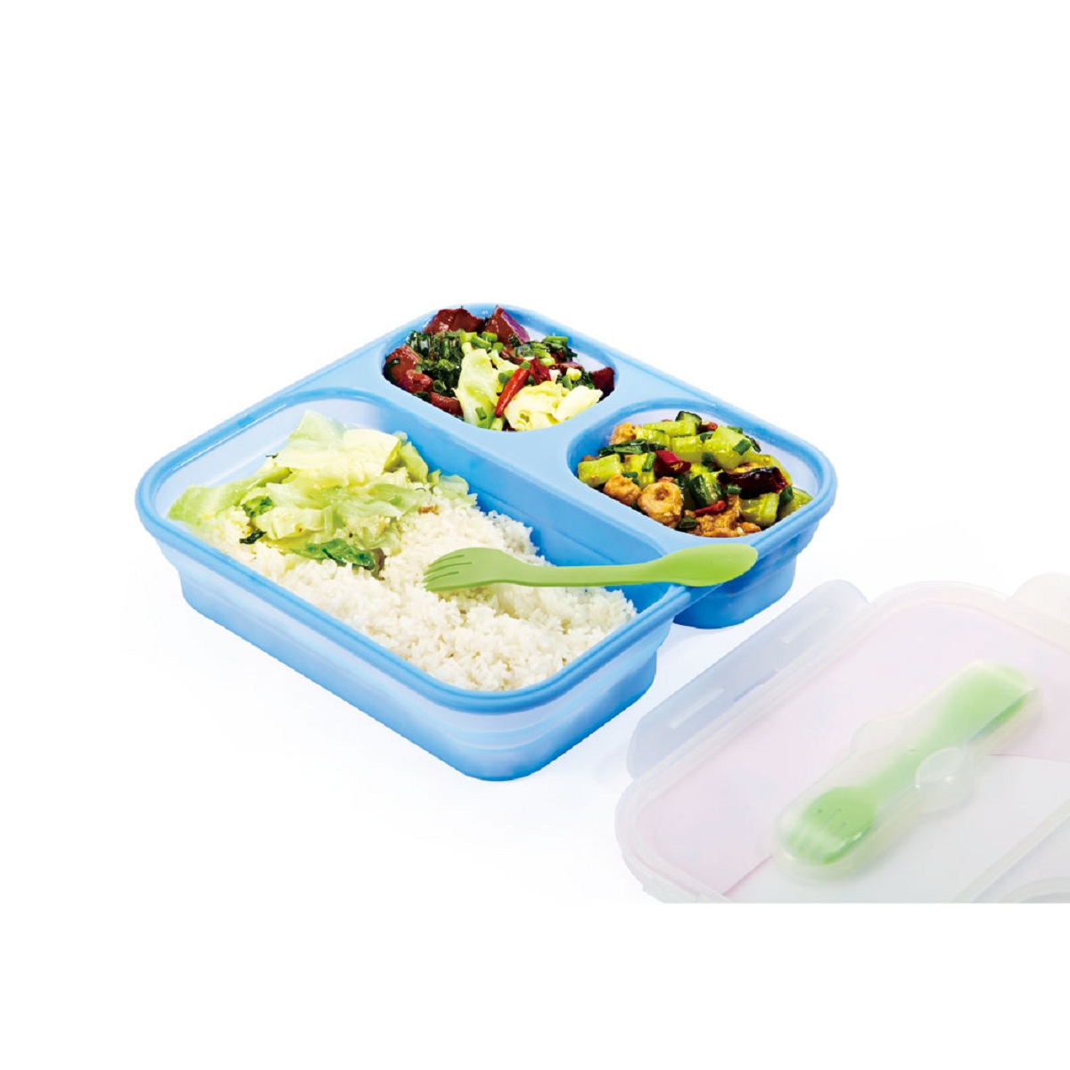 Silicone Lunch Box With Lid Reusable Silicone Lunch Box Food Storage Container