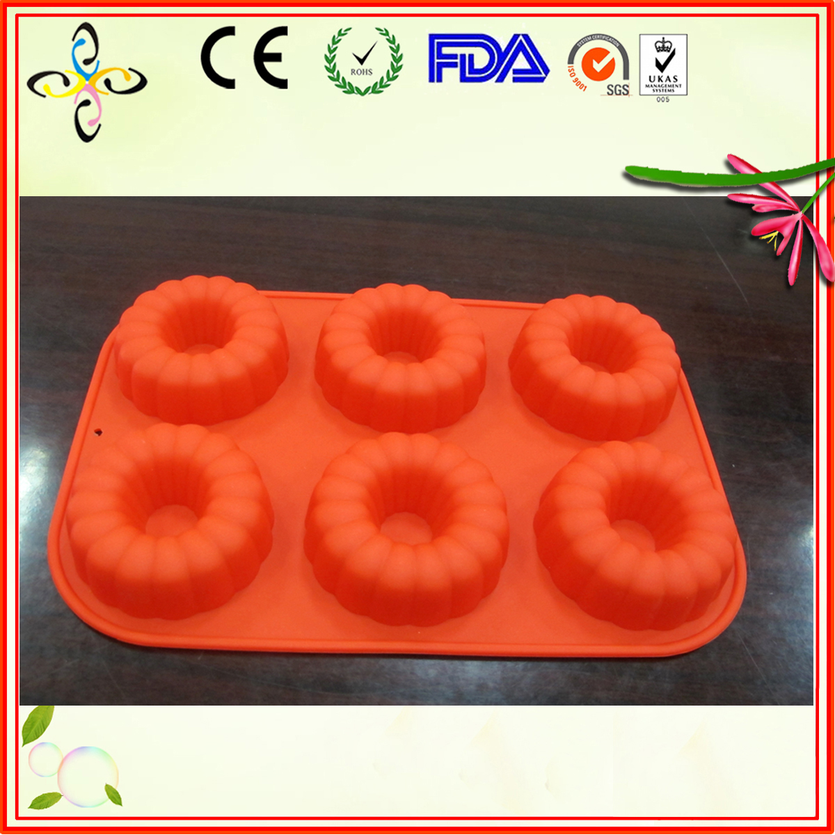 BPA-Free Baking Pan 6 Cavity/Hole Sphere Silicone Mold for Chocolate Cake Jelly Pudding Handmade Soap