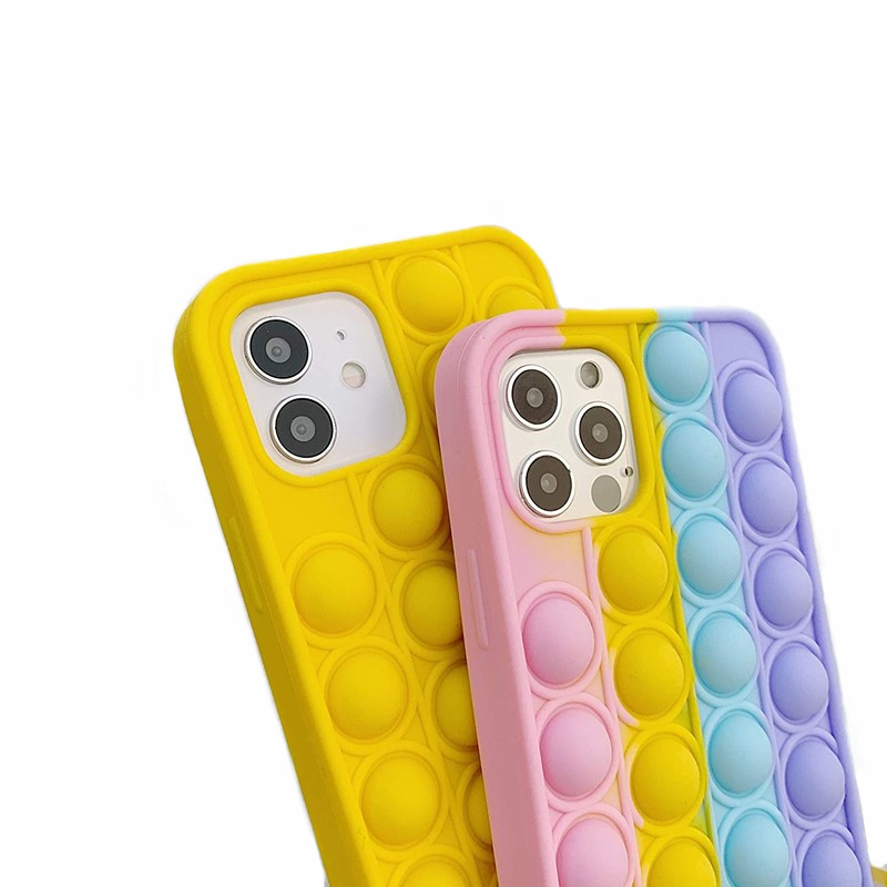 Silicone Phone Cases Cover Fashion Rainbow Silicone Phone Case For Phone 12