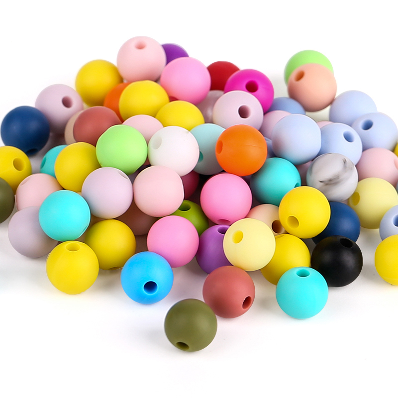 Silicone Beads Jewelry 9Mm/12Mm/15Mm/19Mm Soft Multi Color Round Silicone Beads