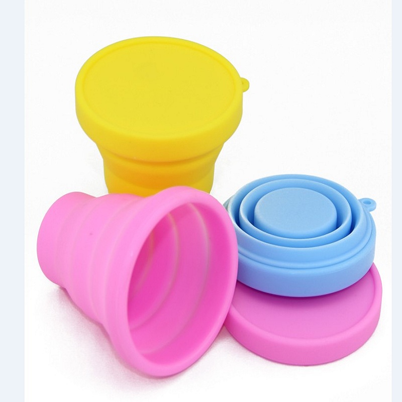 Silicone Collapsible Coffee Cup Foldable Coffee CupEco Travel Portable Foldable Cup Silicone Collapsible Coffee Cup with Lid