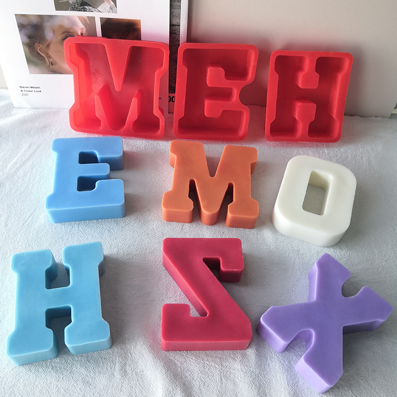 DIY Decoration Lamp Holder Eopxy Resins Alphabet Silicone Molds a-z silicone Individual Letters Moulds 