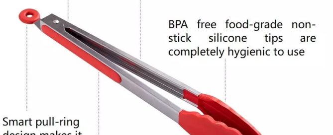 Kitchen Tongs Premium Silicone BPA Free Non-Stick Stainless Steel BBQ Cooking Grilling Locking Food Tongs