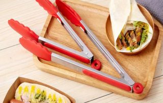 Kitchen Tongs Premium Silicone BPA Free Non-Stick Stainless Steel BBQ Cooking Grilling Locking Food Tongs