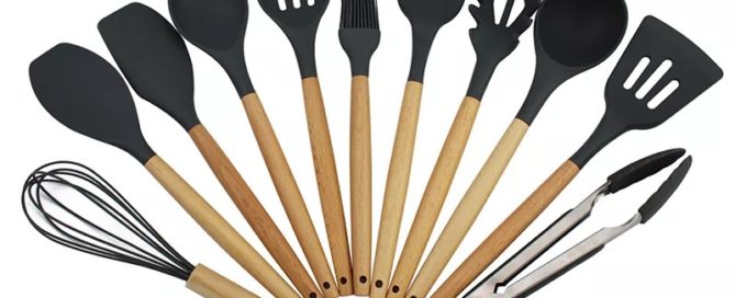 Silicone Kitchen Utensils Set 12 Wooden Cooking Utensils Set Silicone Heat Resistant Spatula Set Kitchen Accessories Gadgets
