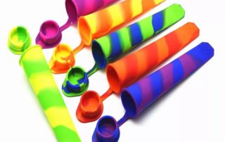 Ice Pop Mold Silicone Frozen Yogurt Tubes Reusable Silicon Molds For Ice Cream Pops with Attached Lids  