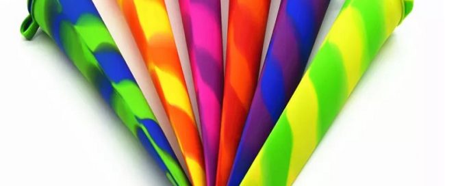 Ice Pop Mold Silicone Frozen Yogurt Tubes Reusable Silicon Molds For Ice Cream Pops with Attached Lids  