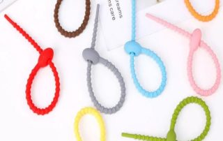 Adjustable Headphone Reusable Packaging Twist Strap tie Silicone Data Wire Zip Tie