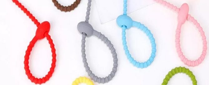 Adjustable Headphone Reusable Packaging Twist Strap tie Silicone Data Wire Zip Tie