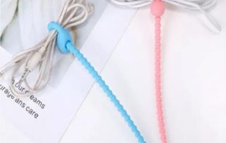 Adjustable Headphone Reusable Packaging Twist Strap tie Silicone Data Wire Zip Tie