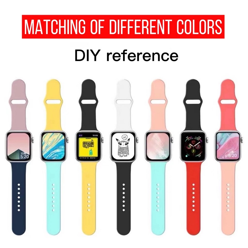 7 silicone rubber bands watch strap for apple watch series 7 sport band for apple watch original band