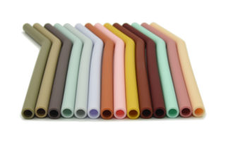 BPA Free Dishwasher Safe 10 inch Drinking Straw Reusable Bottle DrinkingSilicone Straws with Cleaning Brush