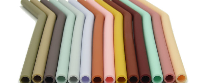 BPA Free Dishwasher Safe 10 inch Drinking Straw Reusable Bottle DrinkingSilicone Straws with Cleaning Brush