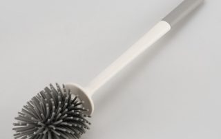 Long Plastic Handle Silicone Bristle Toilet Brush Bathroom Wall Mounted Silicone Toilet Cleaning Kit with Soft Bristle Brush