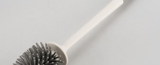 Long Plastic Handle Silicone Bristle Toilet Brush Bathroom Wall Mounted Silicone Toilet Cleaning Kit with Soft Bristle Brush