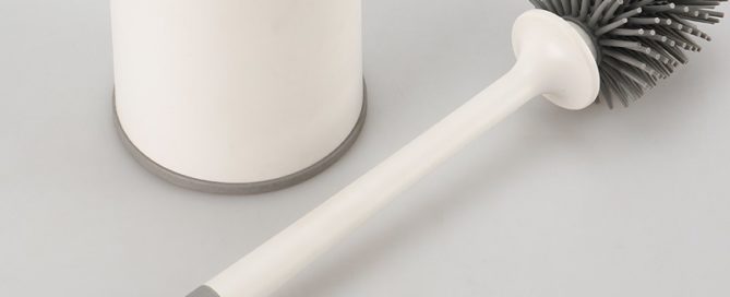 Long Plastic Handle Silicone Bristle Toilet Brush Bathroom Wall Mounted Silicone Toilet Cleaning Kit with Soft Bristle Brush