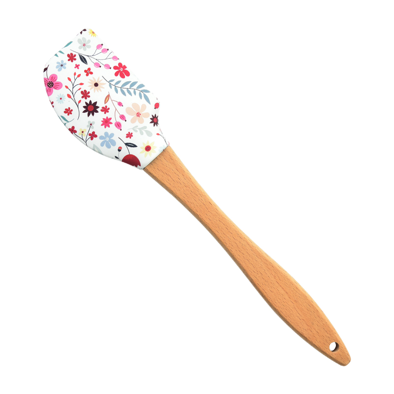 Non Stick Baking Cooking Utensil Silicone Scraper Spatula Food Grade Silicon Spatula Bakery Silicone Sprinkle Cream Scraper