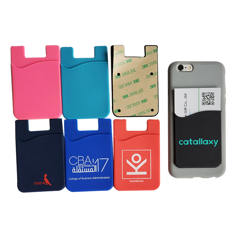 Phone Card Holder Cell Phone Wallet Adhesive Silicone Credit Cards Case w silicone case Pouch Sleeve Card Holder for Back of Phone   