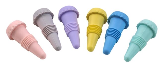 Red Wine Bottles Stoppers Sealer Replacement Taper Shaped Silicone Rubber Black Wine Bottle Stopper