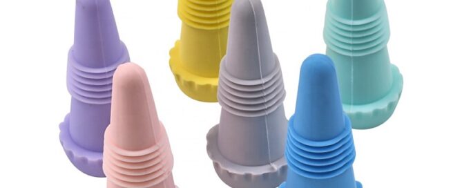 Red Wine Bottles Stoppers Sealer Replacement Taper Shaped Silicone Rubber Black Wine Bottle Stopper