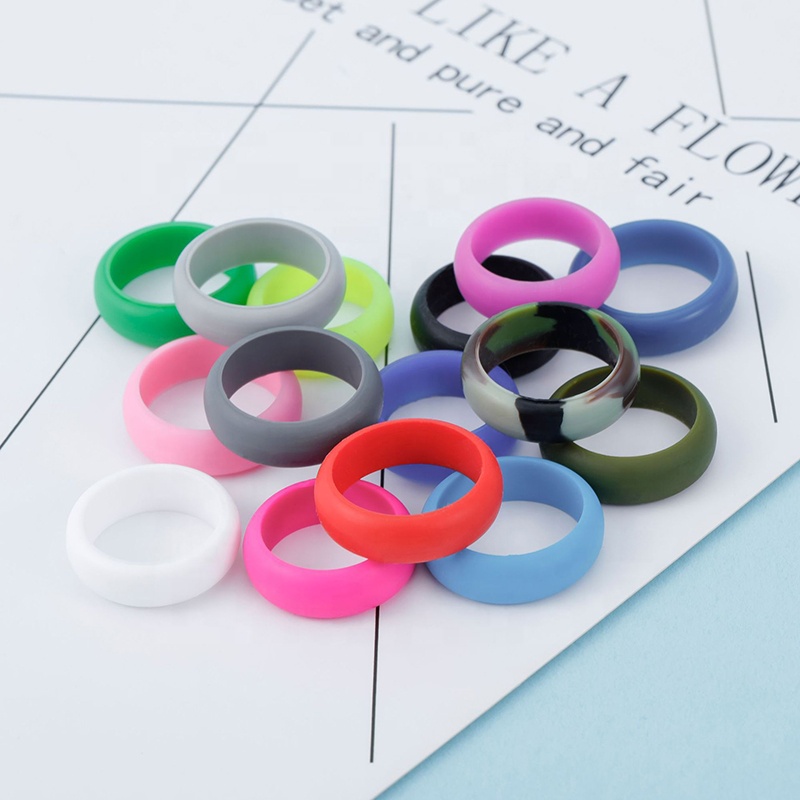 Silicone wedding bands for womenColorful durable flexible silicone wedding ring for men and women sport band 