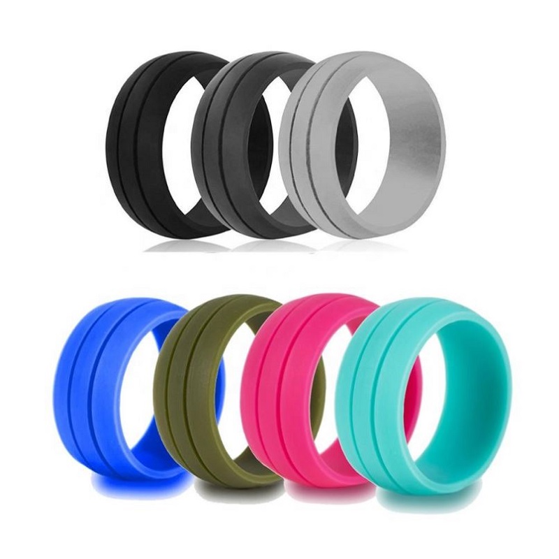 Silicone wedding bands for womenColorful durable flexible silicone wedding ring for men and women sport band 