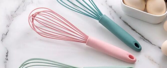 Egg Mixer Kitchen Silicone Manual Egg Whisk For Baking Eggbeater Cream Whisk Silicone Bold Wire Egg Whipper 6 Wire silicone Whisk
