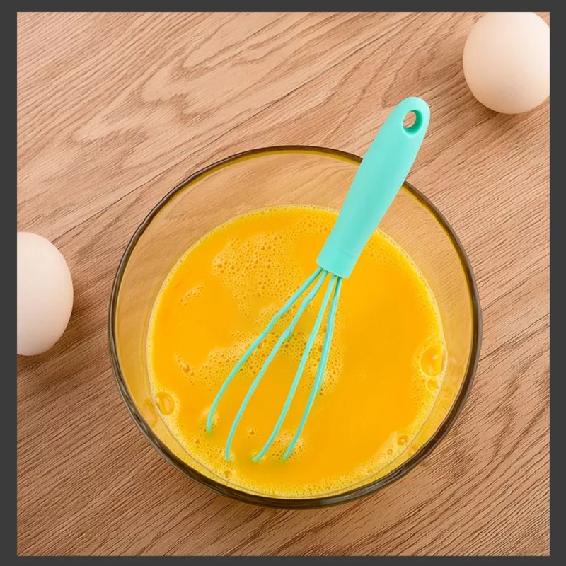 Egg Mixer Kitchen Silicone Manual Egg Whisk For Baking Eggbeater Cream Whisk Silicone Bold Wire Egg Whipper 6 Wire silicone Whisk 