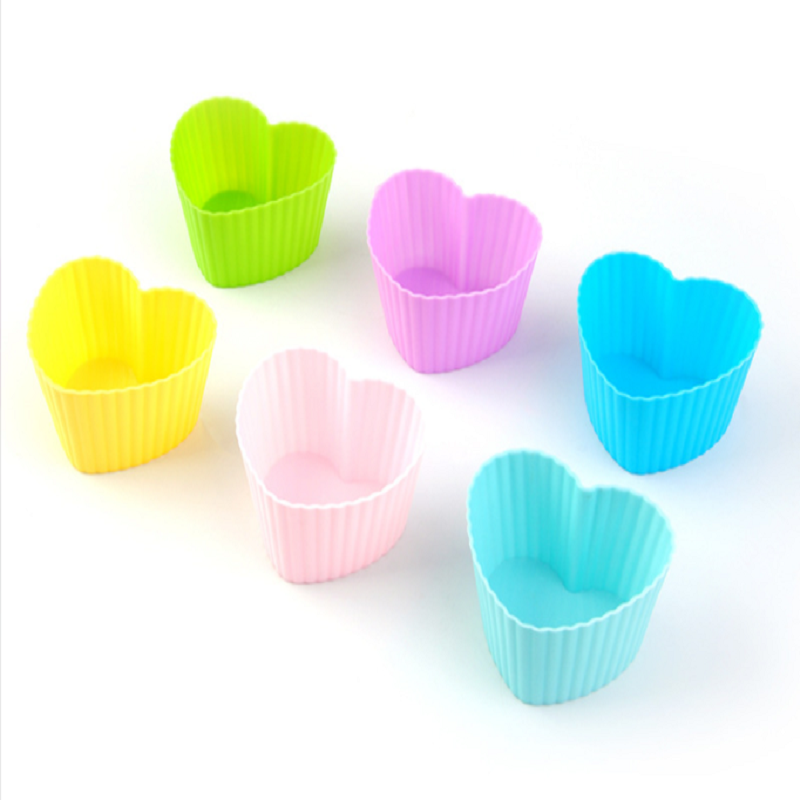 Hot sale silicone 6 Pack Food grade Muffin Cups Heat Resistant Reusable silicone baking cake molds