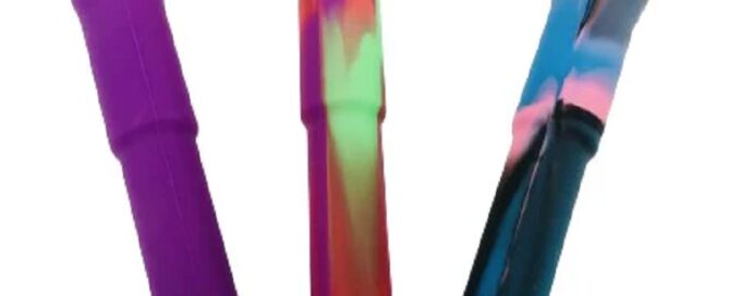 Silicone Down Stem w Bowl and Lid 6 Longer Size Silicone Hookah Small Hole Colorful Diffuser 6 silicone downstem