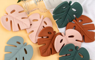Bpa Free Carved Leaf Baby Teething Chew Toys New Food Grade Silicone Teethers