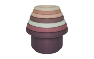 Customized Kids Funny bath toys Educational Nesting Silicone Building Set silicone Baby 5 Stacking Cups Toy