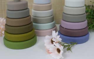 Customized Kids Funny bath toys Educational Nesting Silicone Building Set silicone Baby 5 Stacking Cups Toy