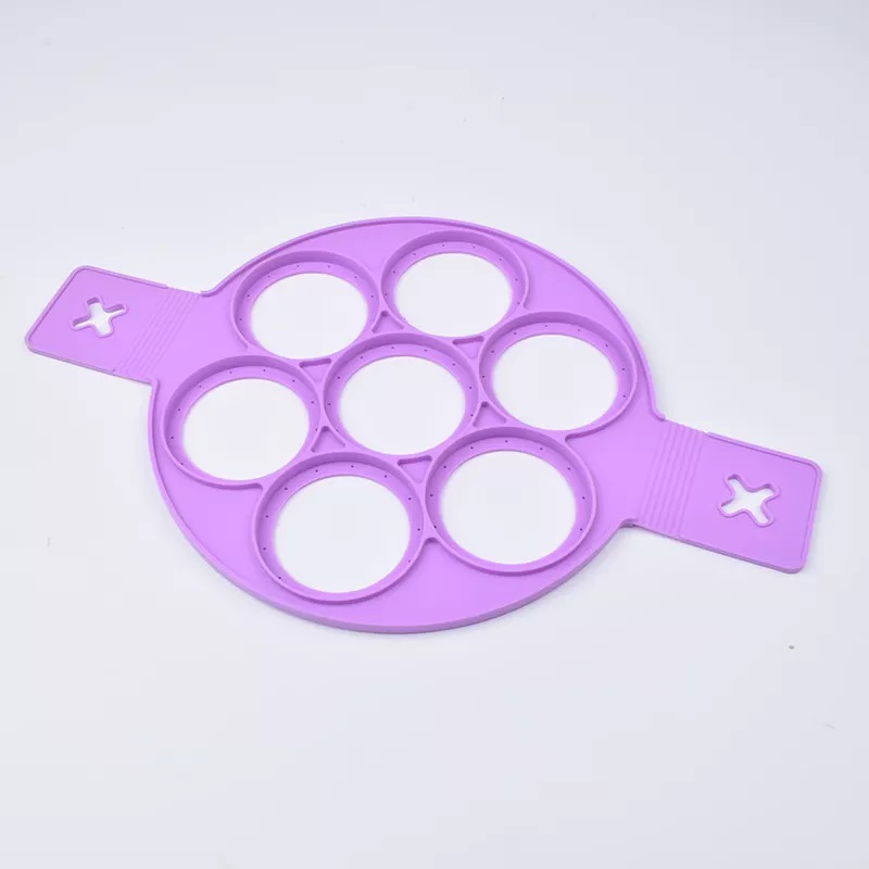 Round Heart Shape Baking Mold Nonstick Egg Cook Ring Maker Reusable Silicone 6 egg ring tray