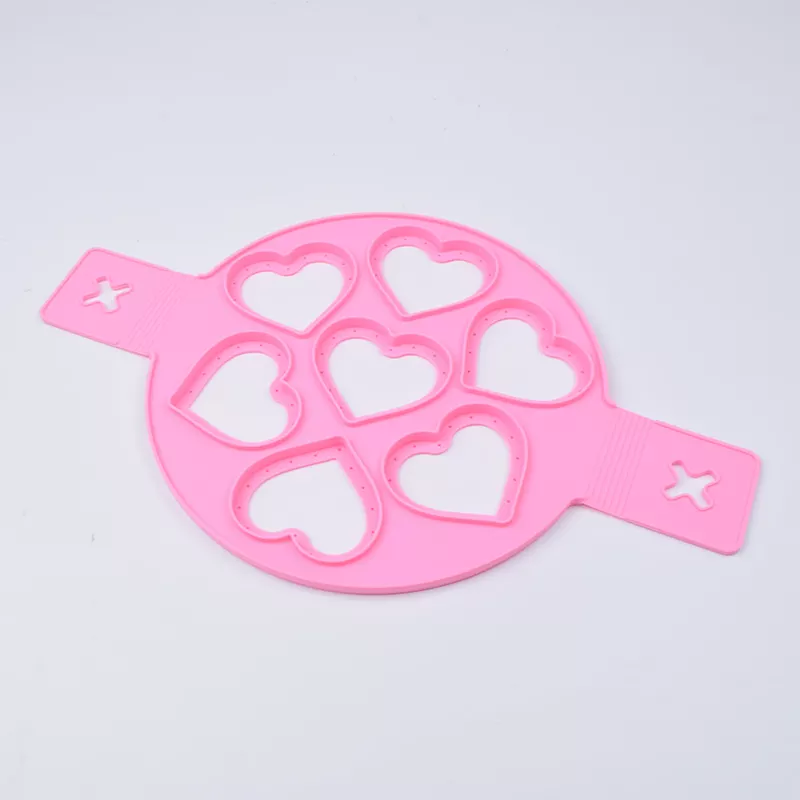 Round Heart Shape Baking Mold Nonstick Egg Cook Ring Maker Reusable Silicone 6 egg ring tray