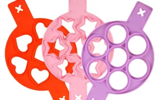 Round Heart Shape Baking Mold Nonstick Egg Cook Ring Maker Reusable Silicone 6 egg ring tray