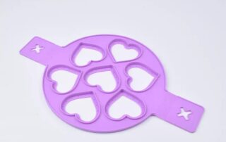 Round Heart Shape Baking Mold Nonstick Egg Cook Ring Maker Reusable Silicone 6 egg ring tray