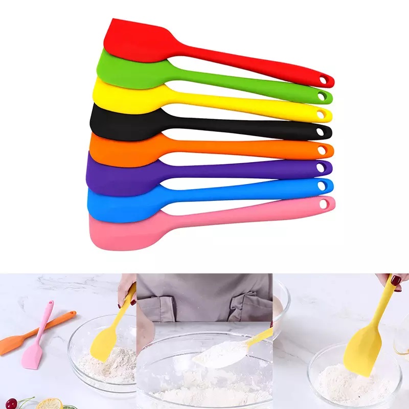 8-inch Heat Resistant Colorful Silicone cream spatula Baking Pastry Cake Tools Nonstick butter Silicone Spatula