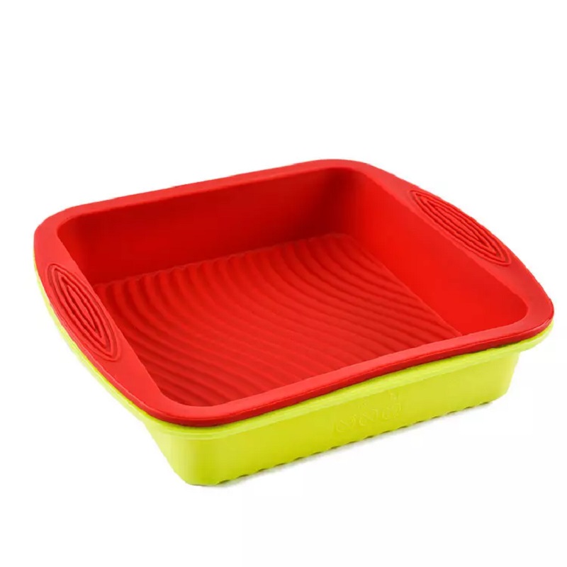 8x8 Large Silicone Mold Flexible Cake Pan Silicone Brownie Pan Easy Demoulding Silicone Square Cake Pan10