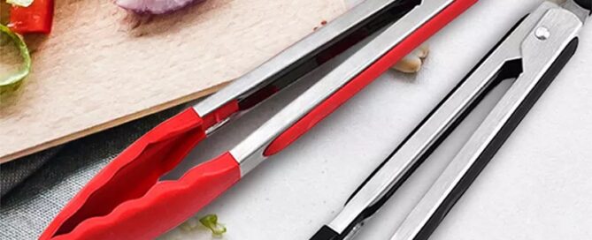 9" Silicone Stainless Steel Food Tong BBQ Grilling Tong Serving Tong Kitchen Barbecue Tool