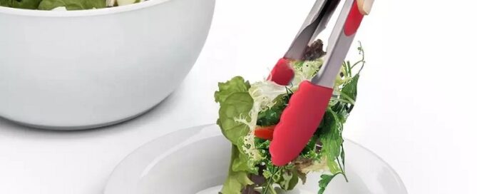 9" Silicone Stainless Steel Food Tong BBQ Grilling Tong Serving Tong Kitchen Barbecue Tool