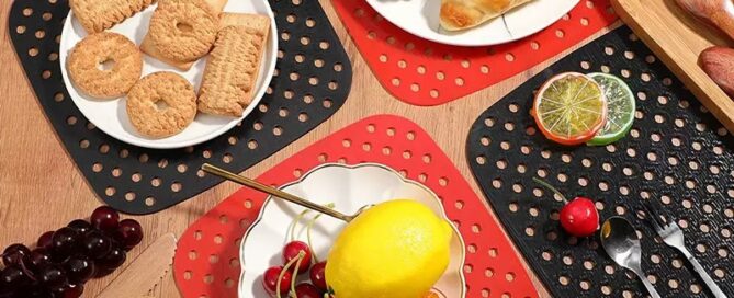 Custom Reusable Air Fryer Liners Non-Stick & Easy to Clean Silicone Air Fryer Mats