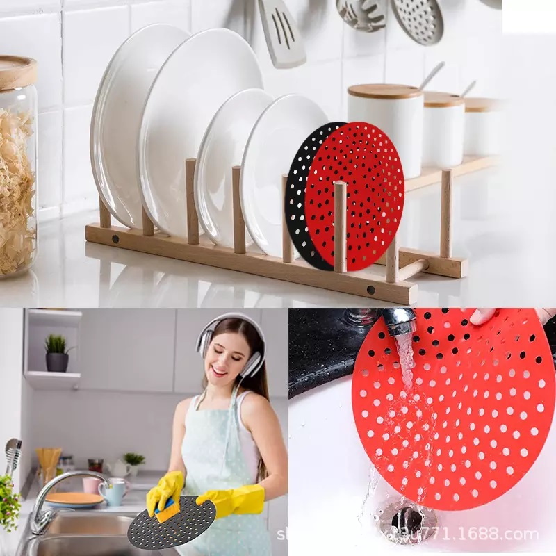 Custom Reusable Air Fryer Liners Non-Stick & Easy to Clean Silicone Air Fryer Mats