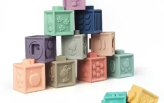 Food Grade Grasp Bricks Educational Toy Baby Rubber Soft Silicone Building Blocks Silicone Toy OEM