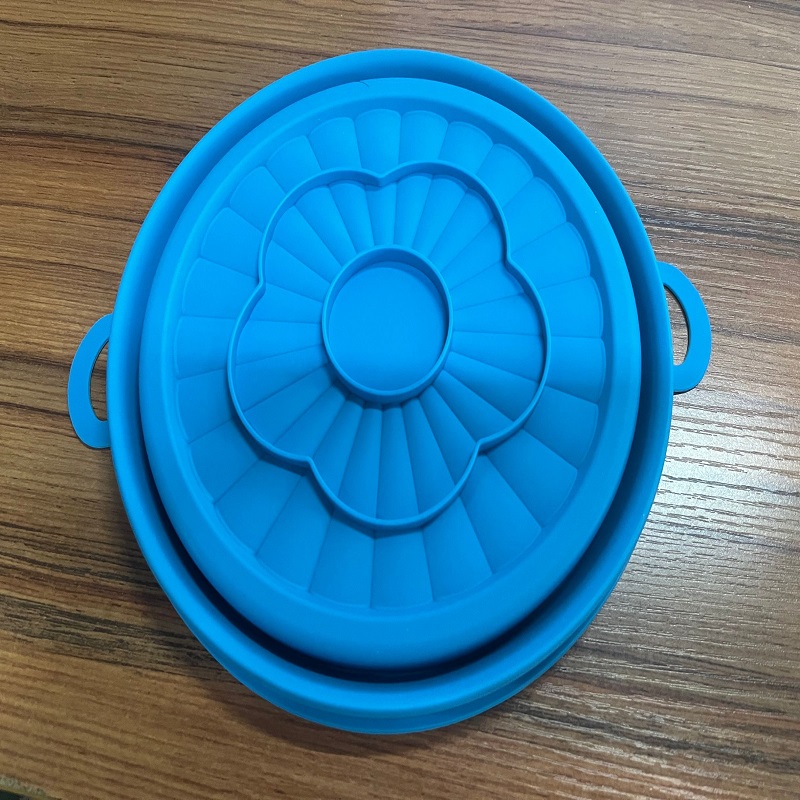 Round reusable air fryer food-safe air fryer silicone pot basket liner silicone baking pan for an air fryer with air circulation