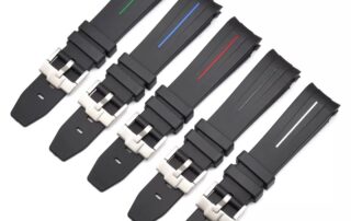 20mm 21mm 22mm Silicone Band Curved End Diving Watch Strap FKM Rubber Watch Strap for Rolex