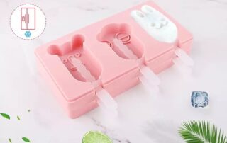 3 Cavity Ice Cream Bar Mold Non-stick Reusable Popsicle Mold Silicone with Lids Sticks for DIY Dessert Cakesicles Ice Lollies